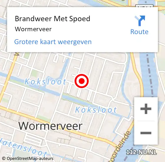 Locatie op kaart van de 112 melding: Brandweer Met Spoed Naar Wormerveer op 11 december 2018 08:53
