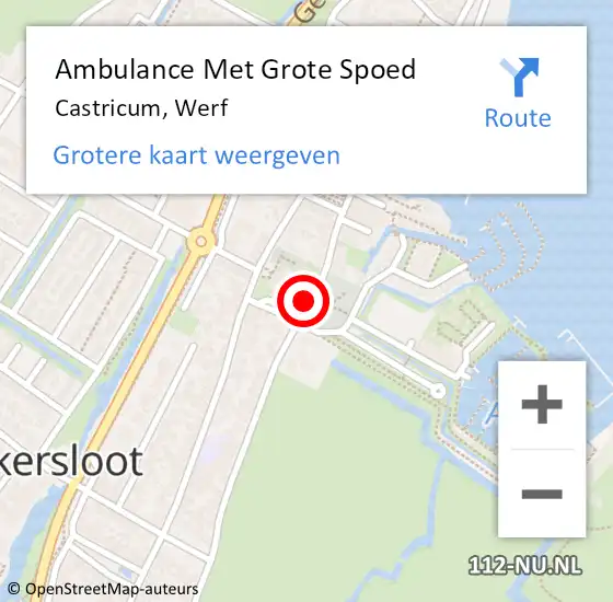 Locatie op kaart van de 112 melding: Ambulance Met Grote Spoed Naar Castricum, Werf op 11 december 2018 08:57