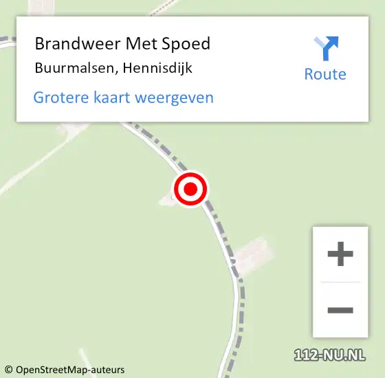 Locatie op kaart van de 112 melding: Brandweer Met Spoed Naar Buurmalsen, Hennisdijk op 11 december 2018 08:58