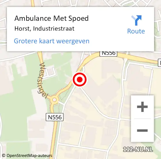 Locatie op kaart van de 112 melding: Ambulance Met Spoed Naar Horst, Industriestraat op 17 maart 2014 11:39