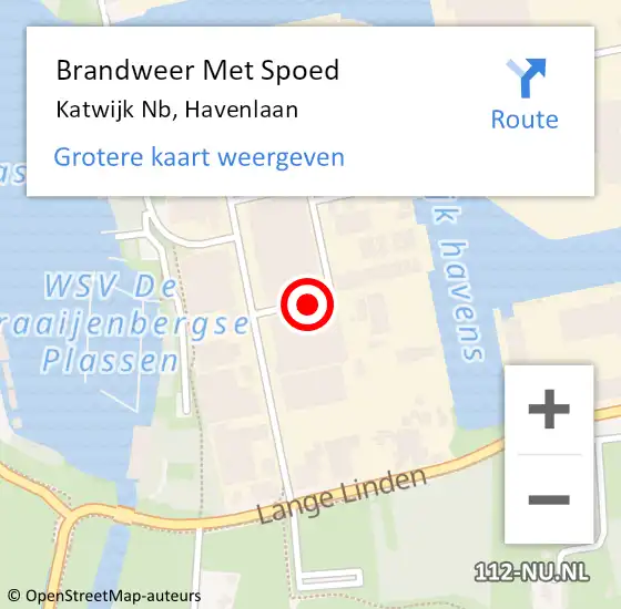 Locatie op kaart van de 112 melding: Brandweer Met Spoed Naar Katwijk Nb, Havenlaan op 11 december 2018 09:31