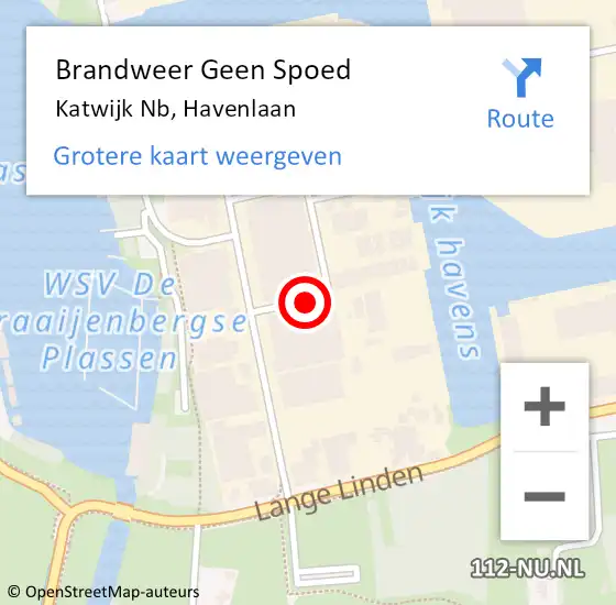 Locatie op kaart van de 112 melding: Brandweer Geen Spoed Naar Katwijk Nb, Havenlaan op 11 december 2018 09:32