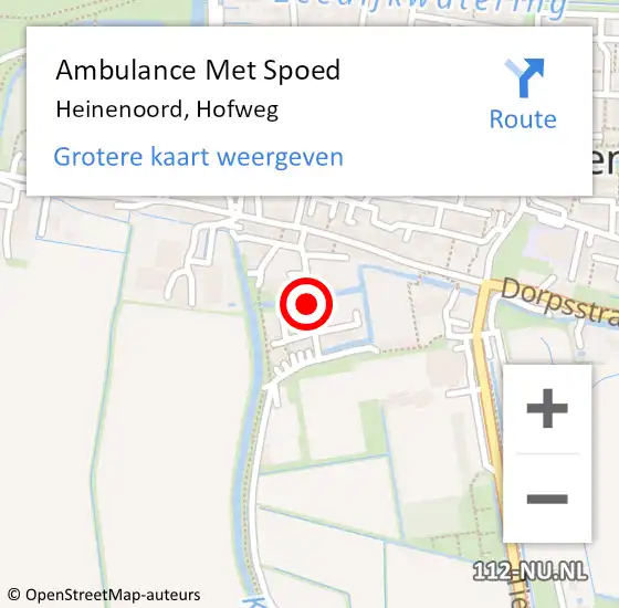 Locatie op kaart van de 112 melding: Ambulance Met Spoed Naar Heinenoord, Hofweg op 11 december 2018 09:46