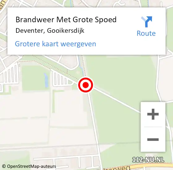 Locatie op kaart van de 112 melding: Brandweer Met Grote Spoed Naar Deventer, Gooikersdijk op 11 december 2018 11:31