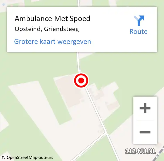 Locatie op kaart van de 112 melding: Ambulance Met Spoed Naar Oosteind, Griendsteeg op 11 december 2018 11:31