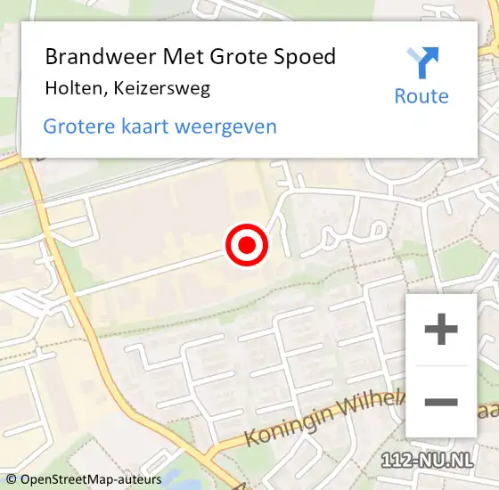 Locatie op kaart van de 112 melding: Brandweer Met Grote Spoed Naar Holten, Keizersweg op 11 december 2018 11:34