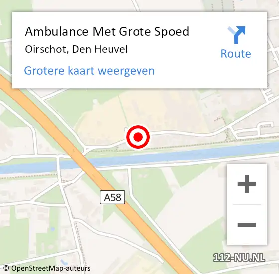 Locatie op kaart van de 112 melding: Ambulance Met Grote Spoed Naar Oirschot, Den Heuvel op 11 december 2018 11:35