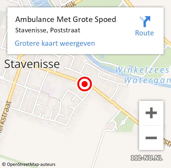 Locatie op kaart van de 112 melding: Ambulance Met Grote Spoed Naar Stavenisse, Poststraat op 11 december 2018 11:39
