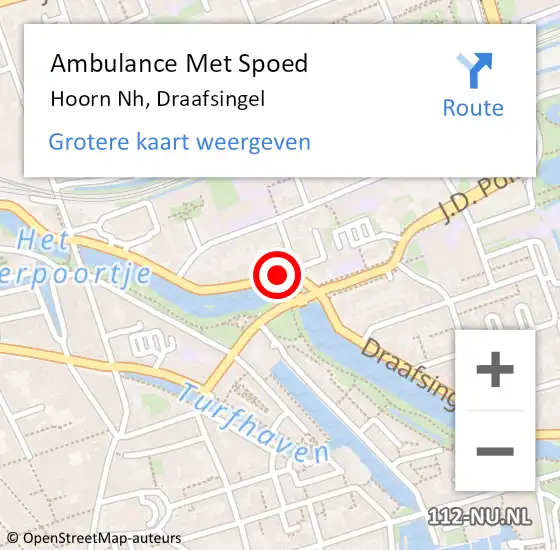 Locatie op kaart van de 112 melding: Ambulance Met Spoed Naar Hoorn Nh, Draafsingel op 11 december 2018 11:49