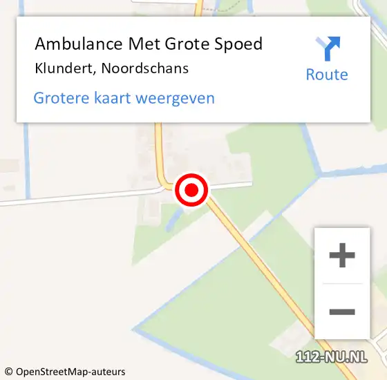 Locatie op kaart van de 112 melding: Ambulance Met Grote Spoed Naar Klundert, Noordschans op 11 december 2018 11:55