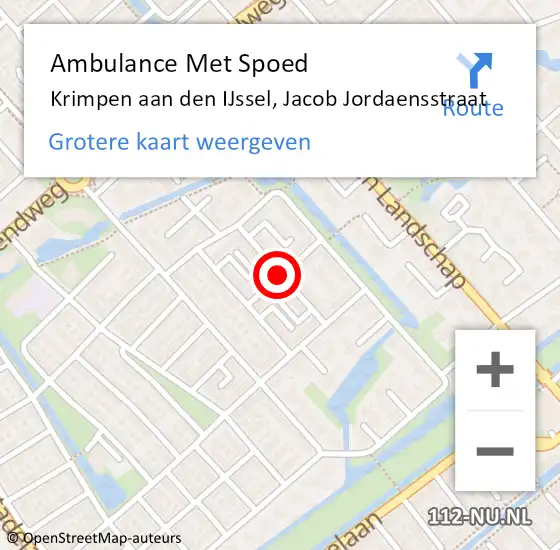 Locatie op kaart van de 112 melding: Ambulance Met Spoed Naar Krimpen aan den IJssel, Cornelis Trooststraat op 11 december 2018 14:33