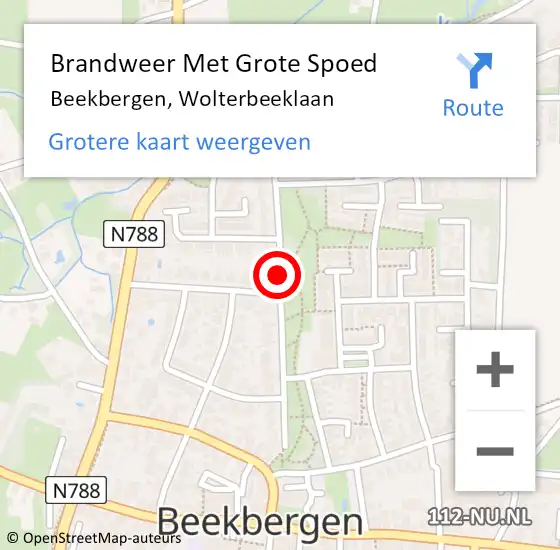 Locatie op kaart van de 112 melding: Brandweer Met Grote Spoed Naar Beekbergen, Wolterbeeklaan op 11 december 2018 15:28