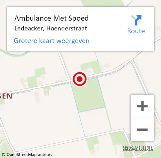 Locatie op kaart van de 112 melding: Ambulance Met Spoed Naar Ledeacker, Hoenderstraat op 11 december 2018 16:50