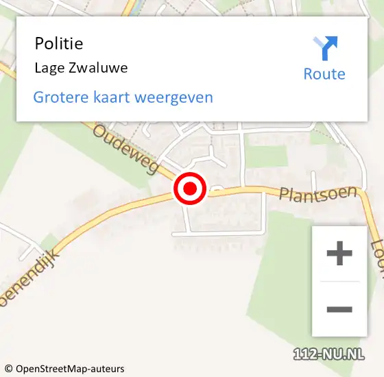 Locatie op kaart van de 112 melding: Politie Lage Zwaluwe op 11 december 2018 16:59