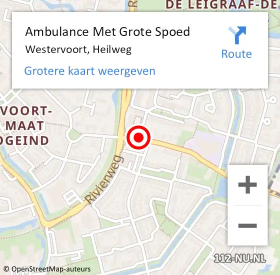 Locatie op kaart van de 112 melding: Ambulance Met Grote Spoed Naar Westervoort, Heilweg op 11 december 2018 18:00