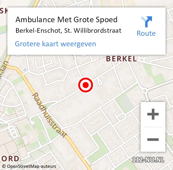 Locatie op kaart van de 112 melding: Ambulance Met Grote Spoed Naar Berkel-Enschot, St. Willibrordstraat op 11 december 2018 18:22