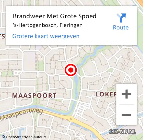 Locatie op kaart van de 112 melding: Brandweer Met Grote Spoed Naar 's-Hertogenbosch, Fleringen op 11 december 2018 19:46