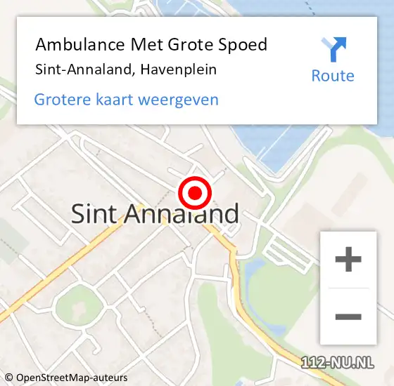 Locatie op kaart van de 112 melding: Ambulance Met Grote Spoed Naar Sint-Annaland, Havenplein op 11 december 2018 23:20