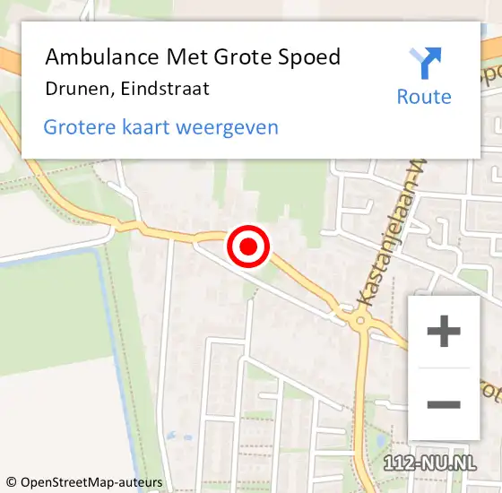 Locatie op kaart van de 112 melding: Ambulance Met Grote Spoed Naar Drunen, Eindstraat op 12 december 2018 02:34