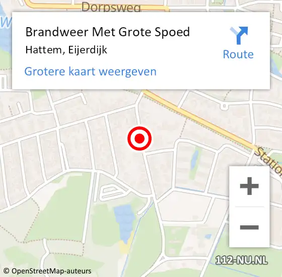 Locatie op kaart van de 112 melding: Brandweer Met Grote Spoed Naar Hattem, Eijerdijk op 12 december 2018 08:54