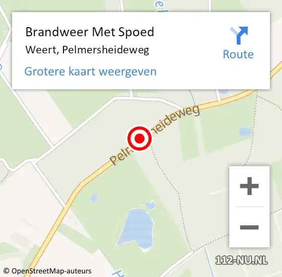 Locatie op kaart van de 112 melding: Brandweer Met Spoed Naar Weert, Pelmersheideweg op 12 december 2018 09:59