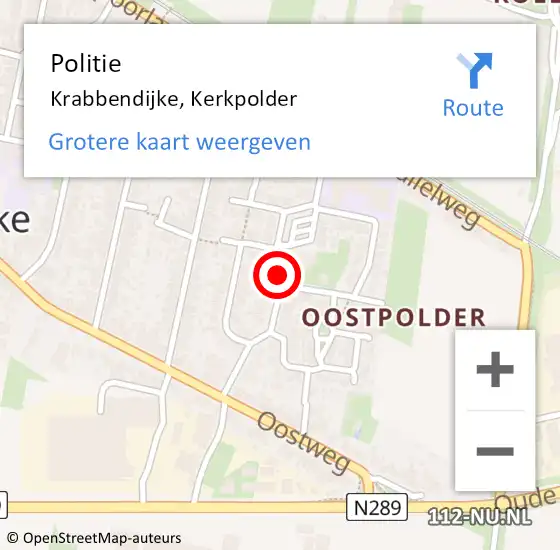 Locatie op kaart van de 112 melding: Politie Krabbendijke, Kerkpolder op 12 december 2018 11:12