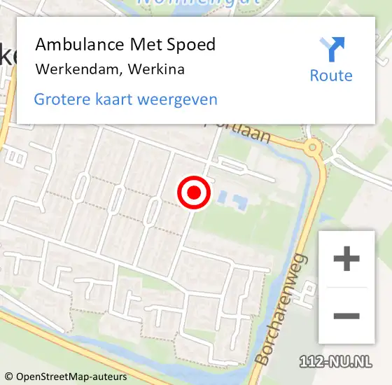 Locatie op kaart van de 112 melding: Ambulance Met Spoed Naar Werkendam, Werkina op 12 december 2018 12:49