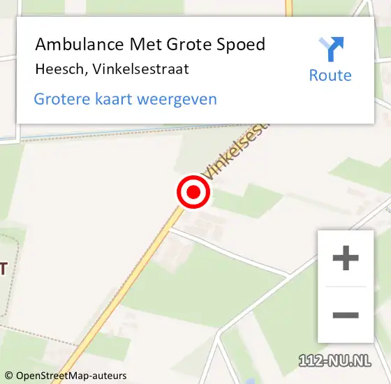 Locatie op kaart van de 112 melding: Ambulance Met Grote Spoed Naar Heesch, Vinkelsestraat op 12 december 2018 13:03
