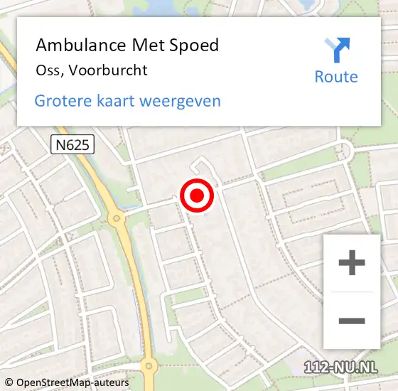 Locatie op kaart van de 112 melding: Ambulance Met Spoed Naar Oss, Voorburcht op 12 december 2018 13:56