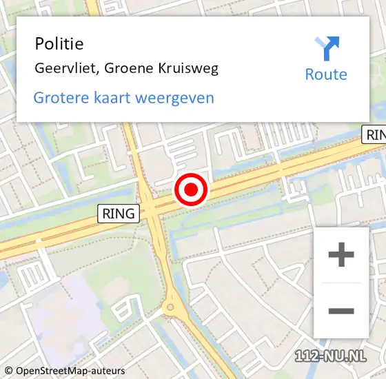 Locatie op kaart van de 112 melding: Politie Geervliet, Groene Kruisweg op 12 december 2018 14:04