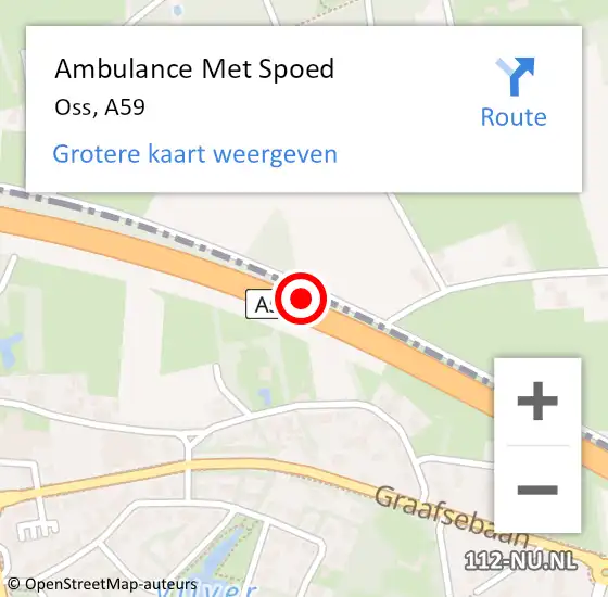 Locatie op kaart van de 112 melding: Ambulance Met Spoed Naar Oss, A59 op 12 december 2018 14:15