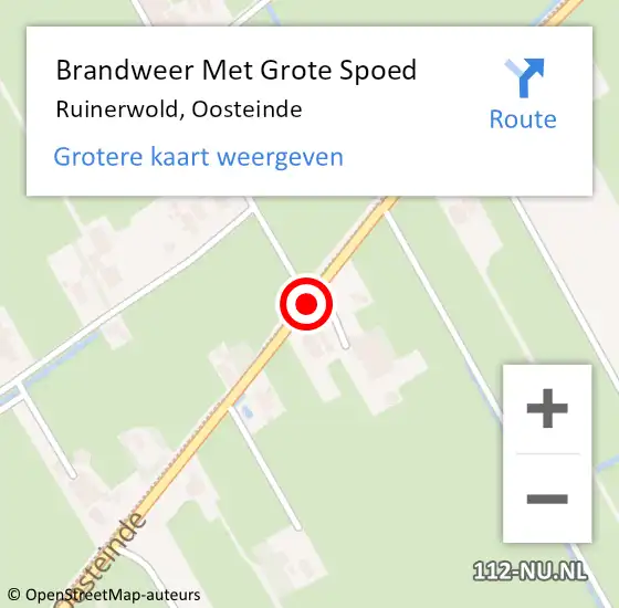 Locatie op kaart van de 112 melding: Brandweer Met Grote Spoed Naar Ruinerwold, Oosteinde op 12 december 2018 14:58