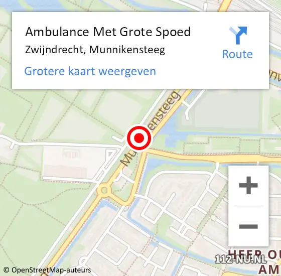 Locatie op kaart van de 112 melding: Ambulance Met Grote Spoed Naar Zwijndrecht, Munnikensteeg op 12 december 2018 17:47