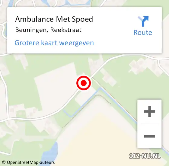 Locatie op kaart van de 112 melding: Ambulance Met Spoed Naar Beuningen, Reekstraat op 12 december 2018 20:41