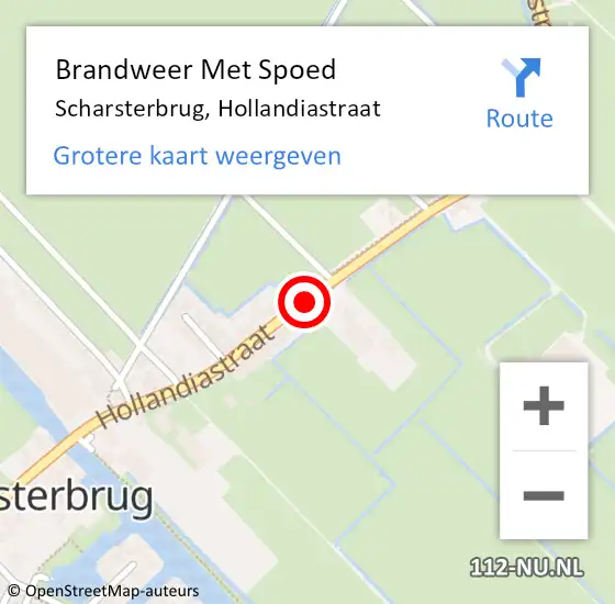 Locatie op kaart van de 112 melding: Brandweer Met Spoed Naar Scharsterbrug, Hollandiastraat op 13 december 2018 01:46