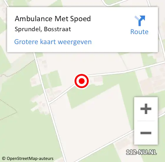 Locatie op kaart van de 112 melding: Ambulance Met Spoed Naar Sprundel, Bosstraat op 13 december 2018 01:57