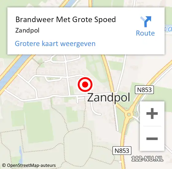 Locatie op kaart van de 112 melding: Brandweer Met Grote Spoed Naar Zandpol op 13 december 2018 04:54