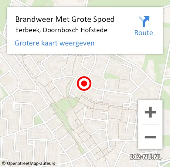 Locatie op kaart van de 112 melding: Brandweer Met Grote Spoed Naar Eerbeek, Doornbosch Hofstede op 13 december 2018 05:43