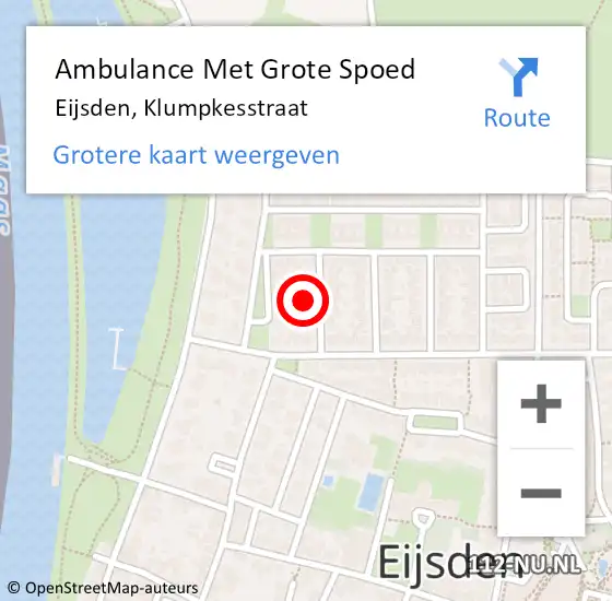 Locatie op kaart van de 112 melding: Ambulance Met Grote Spoed Naar Eijsden, Klumpkesstraat op 25 september 2013 17:16