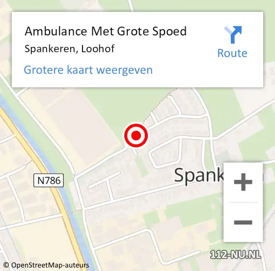 Locatie op kaart van de 112 melding: Ambulance Met Grote Spoed Naar Spankeren, Loohof op 13 december 2018 06:30