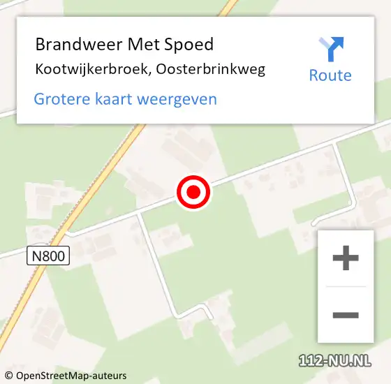 Locatie op kaart van de 112 melding: Brandweer Met Spoed Naar Kootwijkerbroek, Oosterbrinkweg op 13 december 2018 06:53