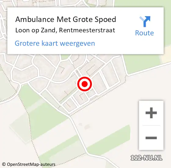 Locatie op kaart van de 112 melding: Ambulance Met Grote Spoed Naar Loon op Zand, Rentmeesterstraat op 17 maart 2014 14:33