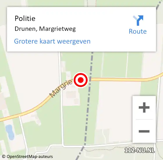 Locatie op kaart van de 112 melding: Politie Drunen, Margrietweg op 13 december 2018 08:41