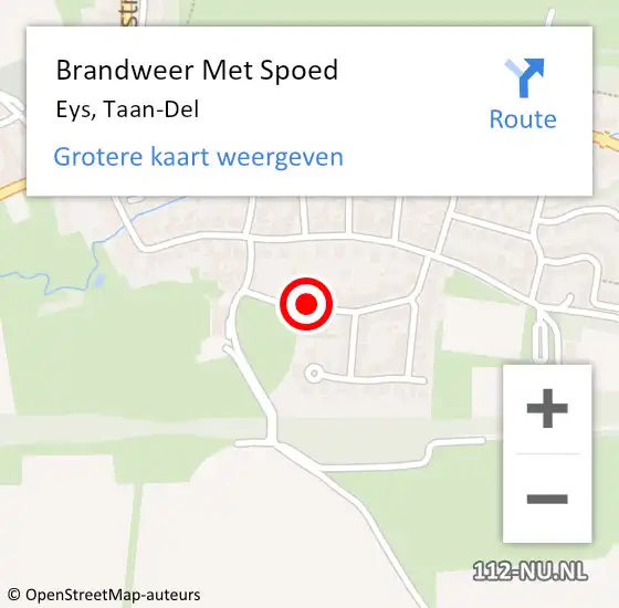 Locatie op kaart van de 112 melding: Brandweer Met Spoed Naar Eys, Taan-Del op 13 december 2018 08:42