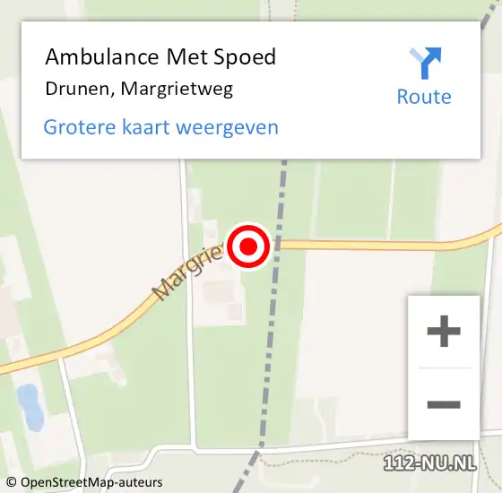 Locatie op kaart van de 112 melding: Ambulance Met Spoed Naar Drunen, Margrietweg op 13 december 2018 08:45