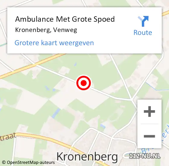 Locatie op kaart van de 112 melding: Ambulance Met Grote Spoed Naar Kronenberg, Venweg op 17 maart 2014 14:47