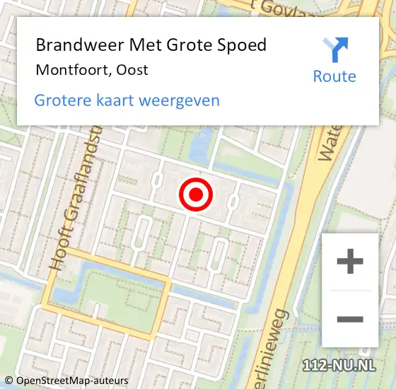 Locatie op kaart van de 112 melding: Brandweer Met Grote Spoed Naar Montfoort, Oost op 13 december 2018 09:34