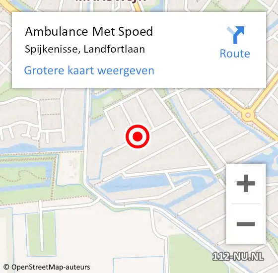 Locatie op kaart van de 112 melding: Ambulance Met Spoed Naar Spijkenisse, Landfortlaan op 13 december 2018 10:13