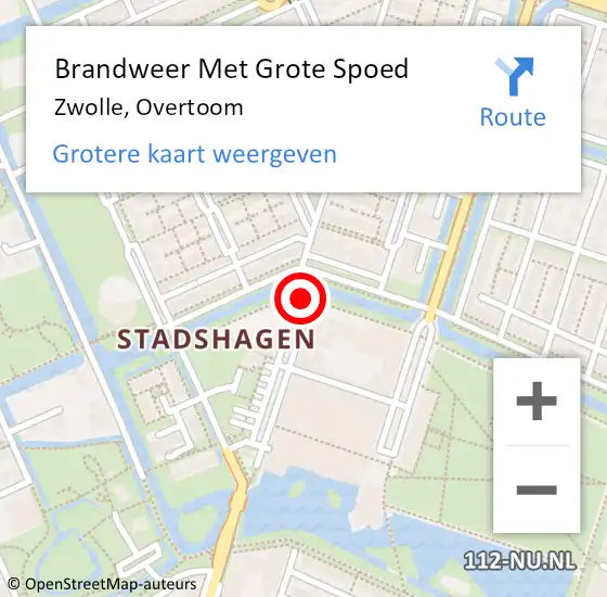 Locatie op kaart van de 112 melding: Brandweer Met Grote Spoed Naar Zwolle, Overtoom op 13 december 2018 11:55