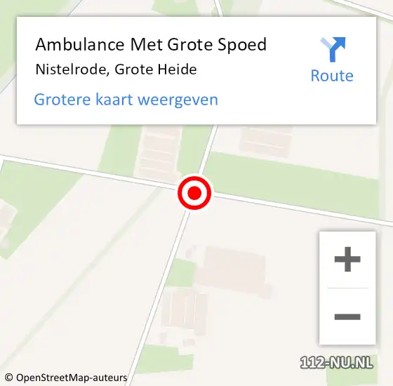 Locatie op kaart van de 112 melding: Ambulance Met Grote Spoed Naar Nistelrode, Grote Heide op 13 december 2018 12:39